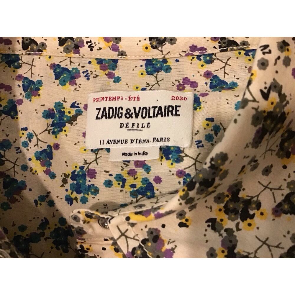Zadig & Voltaire Trissy Mix Cotton Shirt Sz S 2020 Runway Collection Designer - Picture 3 of 12